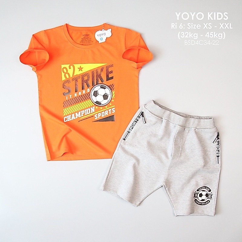 Bộ short thun Yoyo bé trai Size đại