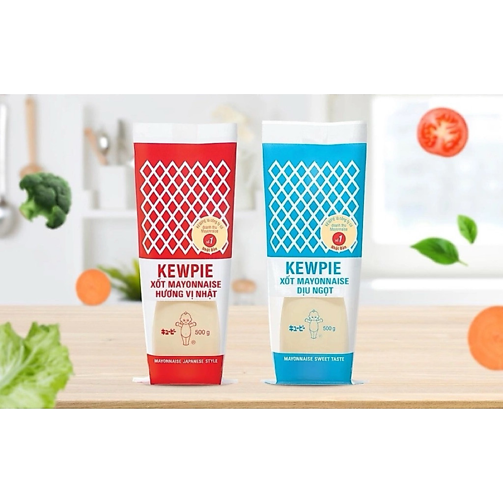 Xốt mayonnaise Kewpie size 130g vị Nhật/đỏ (mặn), Ngọt (xanh) date mới 2026