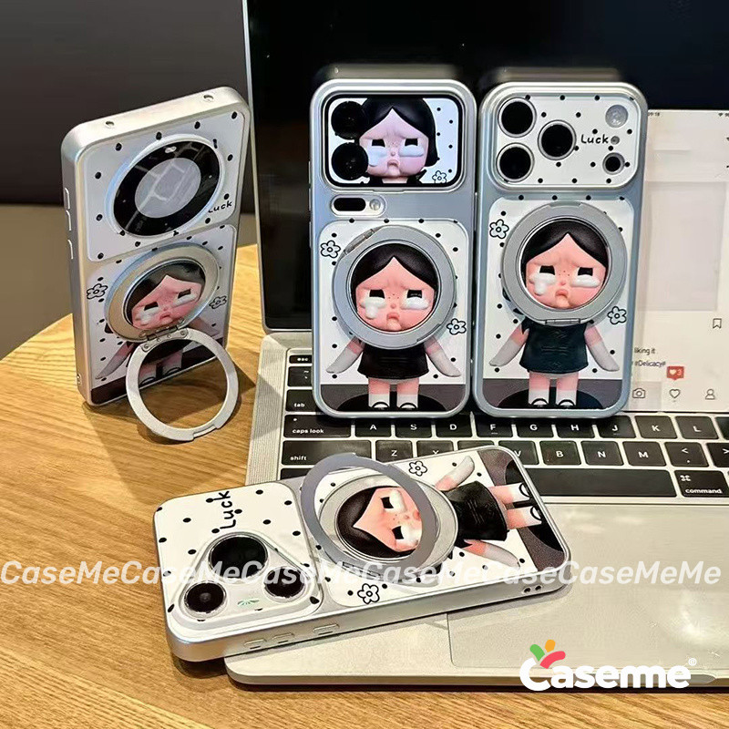 Ốp Lưng Cho IPhone 17 11 13 16 15 12 14 Pro Max air 16 15 Plus Ốp lưng Crybaby Bracket họa tiết da v