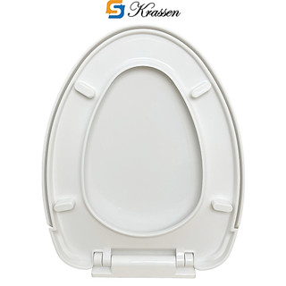 <Mã KR.23A> Nắp bồn cầu đóng êm KRASSEN làm từ nhựa PP cao cấp (màu Trắng sữa) phù hợp với hầu hết thương hiệu bồn cầu