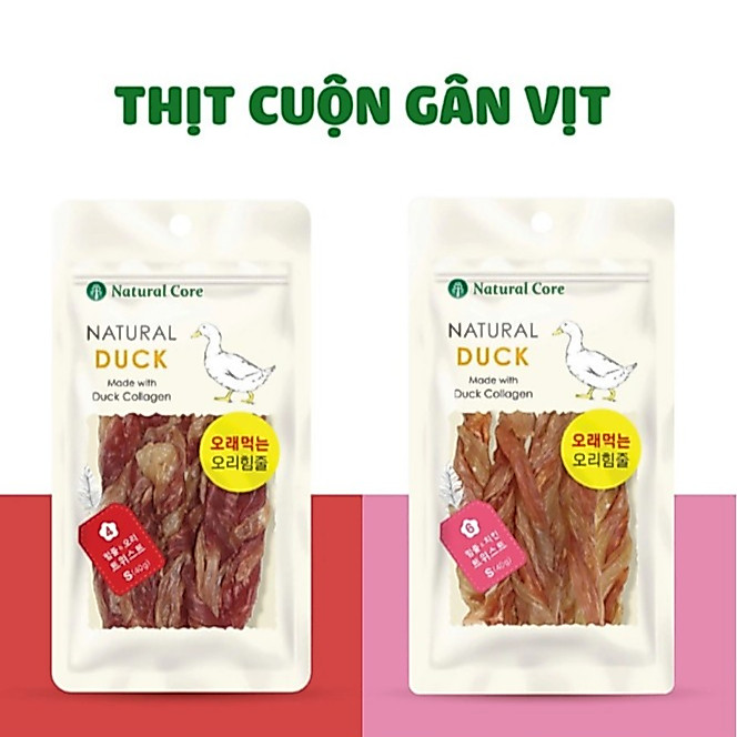 THỊT CUỘN GÂN VỊT CHO CHÓ - Snack Natural Core