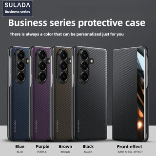  Kevlar Họa Tiết Thu Hút Từ Tính Bao Da Cho Samsung Galaxy Z Fold 7 ZFold 6 5 4 Danh Thiếp Ví Bảo Vệ Vỏ Điện Thoại 