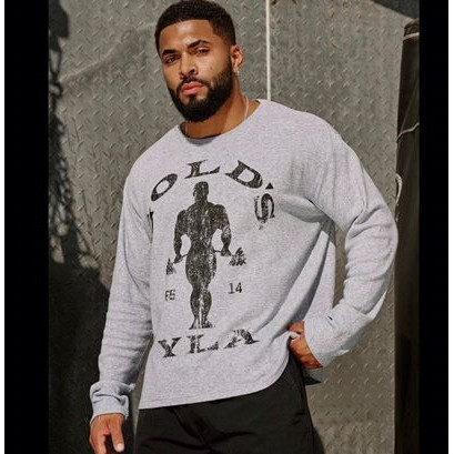 Áo chui đầu cổ điển YoungLA x Golds Gym, 100% cotton cao cấp, tay dài