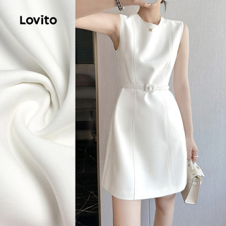   New  Lovito Trang phục Dáng Duyên Dáng Thanh Lịch Mùa Xuân Hè Váy Trắng Cho Phụ Nữ L150AD1008 