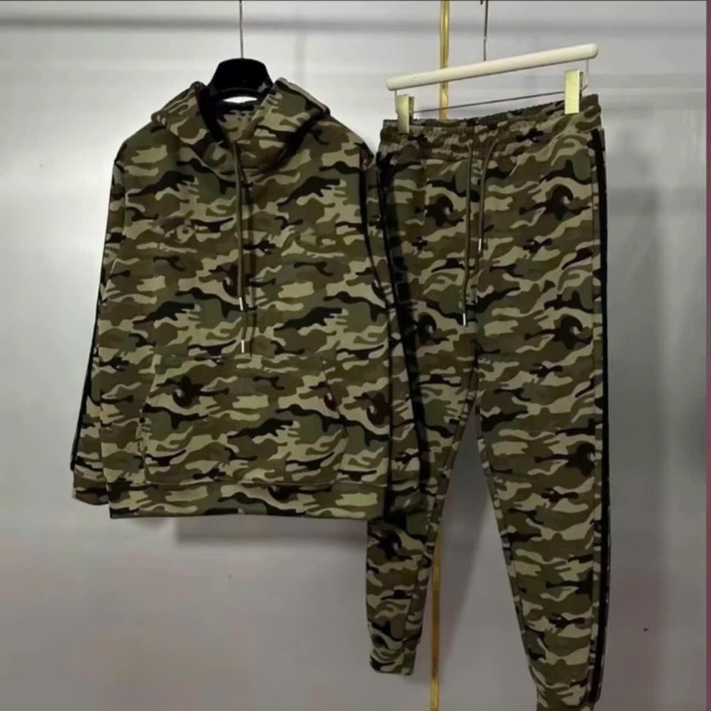 Bộ Quần Áo Hoodie Rằn Ri , Logo Thêu , Chất Nỉ Bông Nam Nữ Menswear Hàng Quảng Châu- Duy Bi