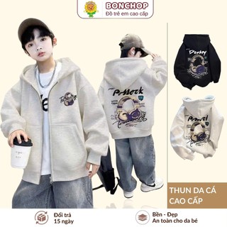 Áo Khoác Bé Trai Dây Kéo Hoạ Tiết Hiphop Thun Da Cá 4 Chiều, Form Chuẩn, Bền Đẹp, Giữ Ấm Thoải Mái [15-65kg] - TDC6