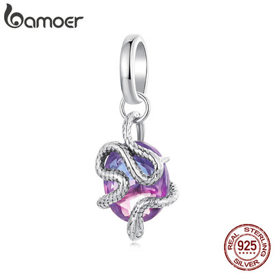 Bạc 925 Mặt Dây Chuyền Charm Rắn, DIY và Quà Tặng Cho Nữ