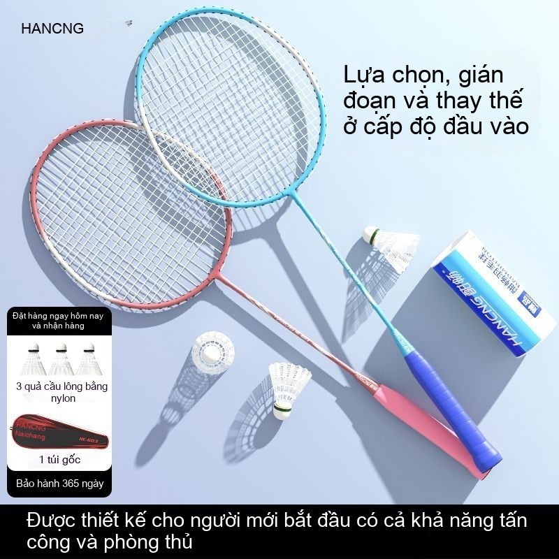 Bộ 2 vợt cầu lông chính hãng, bền bỉ, vợt cầu lông đôi, bộ 2 vợt cầu lông cho người mới bắt đầu, vợt