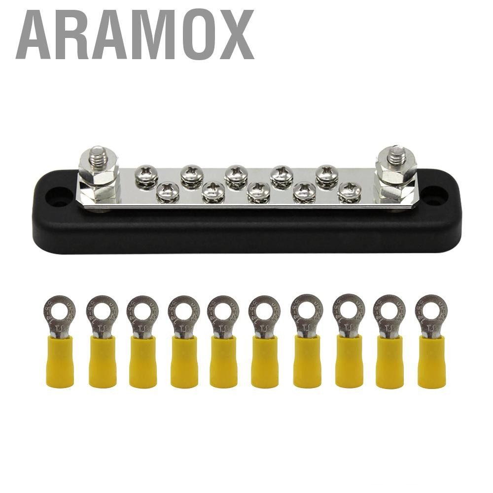 Aramox 10 vít đầu cuối phân phối mặt đất bộ dụng cụ dòng xe buýt Buss Bar DC 150A AC 130A