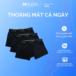 Combo 3 quần lót nam dáng Trunk, chất Cotton thoáng khí, co giãn 4 chiều - chuẩn an toàn quốc tế OEKO-TEX | U0-082
