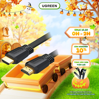 Cáp HDMI 2.0 Ugreen ED015 Dạng dây bẹt | Hỗ trợ độ phân giải 3D 4Kx2K 4096x2160p/30Hz | Bảo Hành 1 đổi 1 18 Tháng |