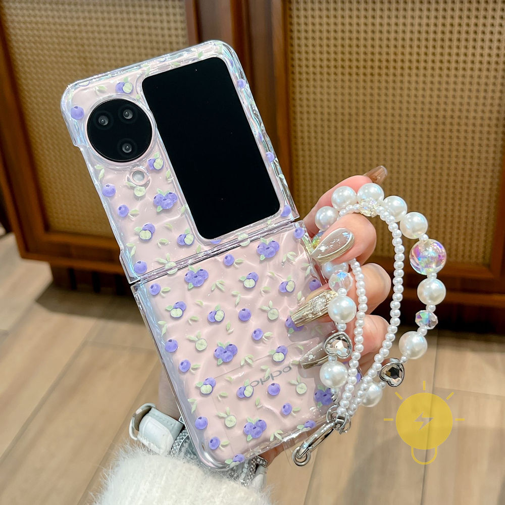 Phone Case For OPPO Find N5 / N3 Flip / N2 Flip TPU Transparent Chain Fold Translucent Aesthetic Kor