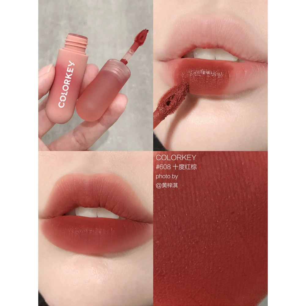 Colorkey colorkey Kolaqi Trứng Nhỏ Môi Bùn r608 Đỏ Nâu r107 p103 Matte Matte Thu Đông Son Môi