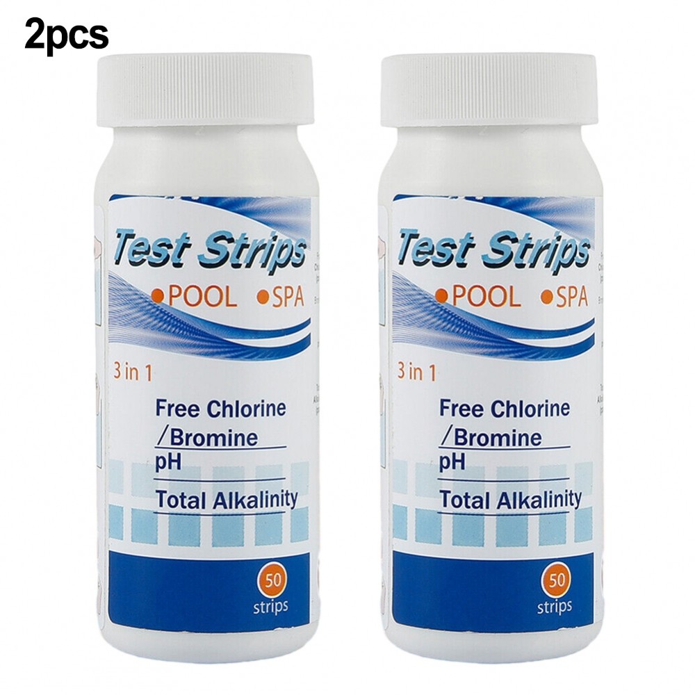 [DOLLDOLL-VN]Easy to Use 3 in 1 Water Quality Test Strips 100pcs Chlorine PH Total Alkalinity