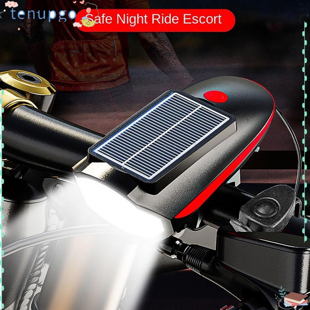 Đèn xe đạp leo núi TENUPGO, Đèn pha xe đạp sạc USB 250 Lumens, có còi xe đạp Báo động còi xe đạp có 
