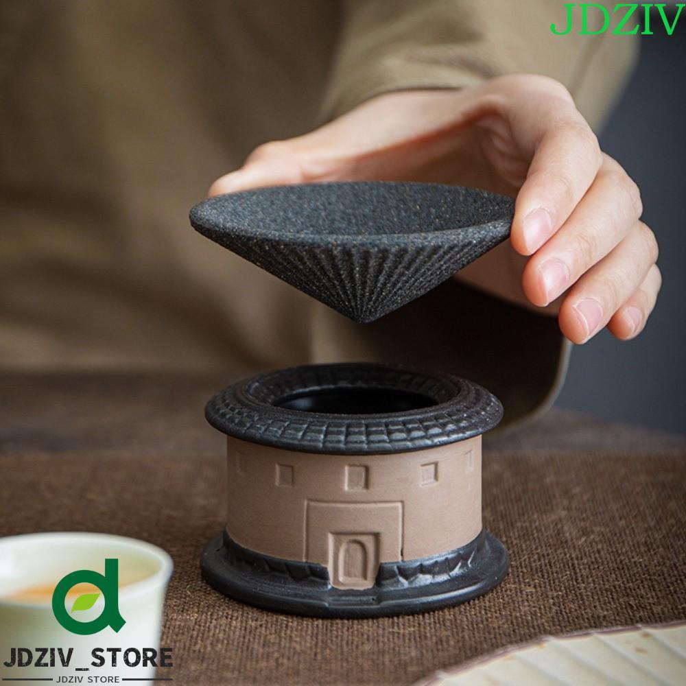 Bộ lọc trà JDZIV Hakka Tulou, Bộ lọc cà phê gốm siêu xốp không xốp di động, Lễ trà tái sử dụng sáng 