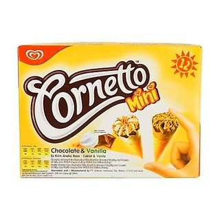 Kem Walls Mini Cornetto Chocolate&Vani Hộp 108g