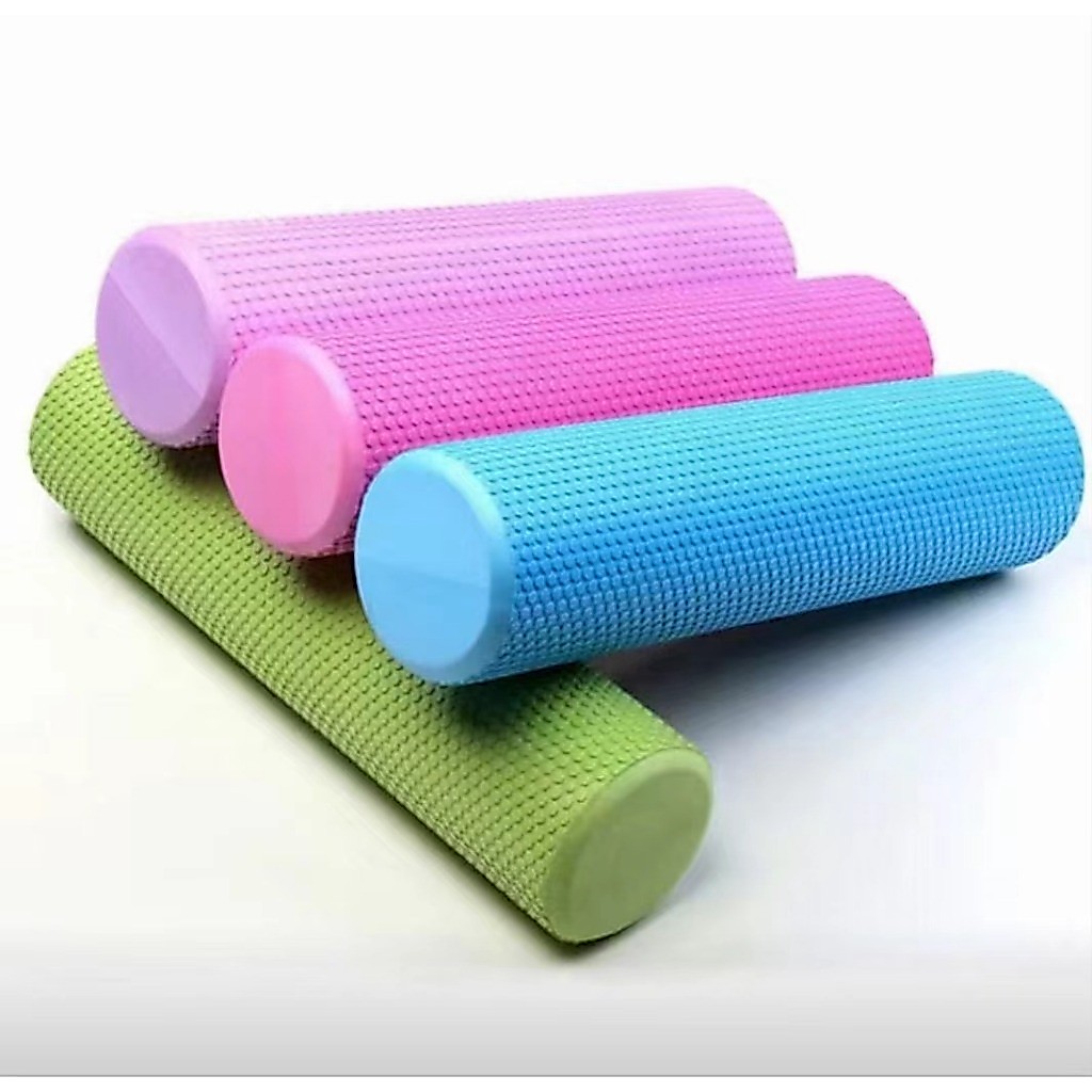 Yoga Foam Roller Con Lăn Cơ Eva 90cm Gai Bọt Cho Phòng Tập Thể Dục Pilates Yoga Fitness