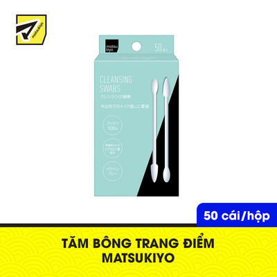 Tăm Bông Tẩy Trang Matsukiyo Hỗ Trợ Làm Sạch Lớp Tẩy Trang Hộp 50 Cái
