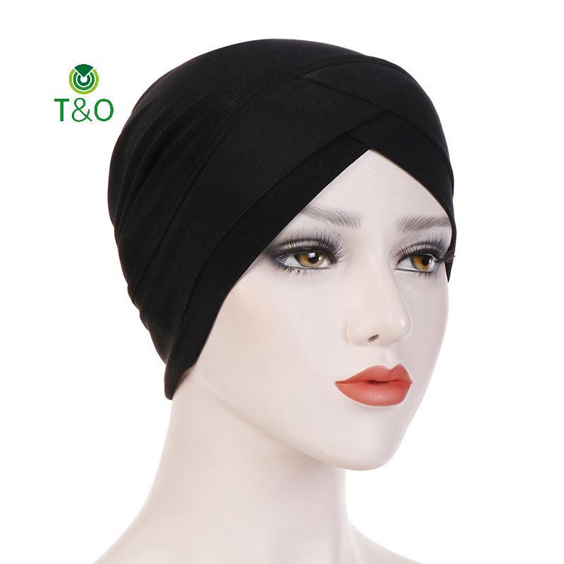 T & O Full Cover Bên Trong Mũ Hijab Hồi Giáo Co Giãn Mũ Turban Hồi Giáo Underscarf Bonnet