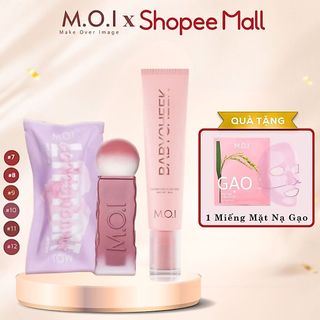 [Tặng 1 Miếng Mặt Nạ] Bộ đôi Son kem lì M.O.I Cotton Candy + Má hồng sữa Baby Cheek 14ml