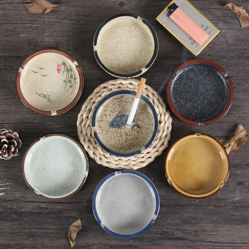 Retro Gốm Gạt Tàn Khách sạn Thương mại Sáng tạo Xu hướng độc đáo Phòng khách Văn phòng Gạt tàn gốm T