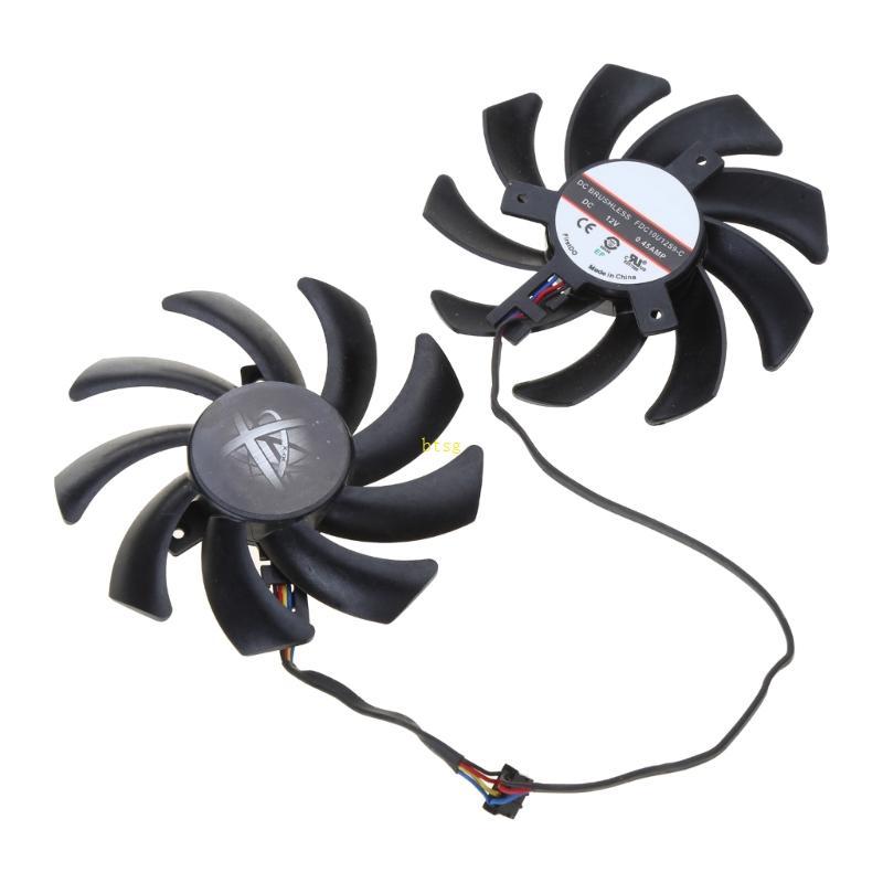 Btsg 2 Chiếc 85 Mm 480 470 Đồ Họa 4Pin 0 35A VGA Quạt Làm Mát Cho XFX R9 390 390X 8G RX480 RX470 Vid