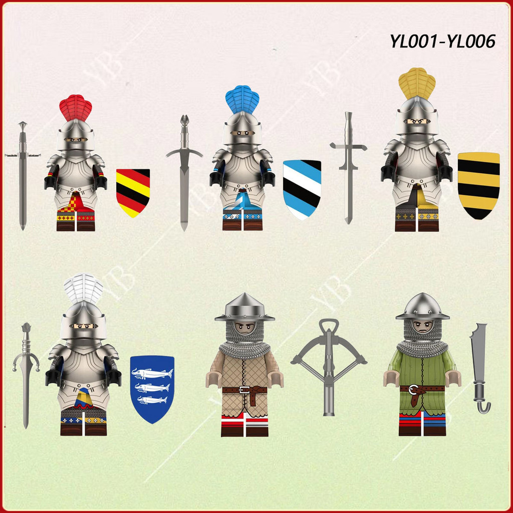 Đồ chơi giáo dục thời trung cổ dân quân lính nhân vật khối xây dựng đồ chơi