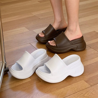 XIXITIAO Dép Dép Cao Gót Nữ Đế Dày 9cm Đơn Giản Màu Trơn Mùa Hè Thường Ngày