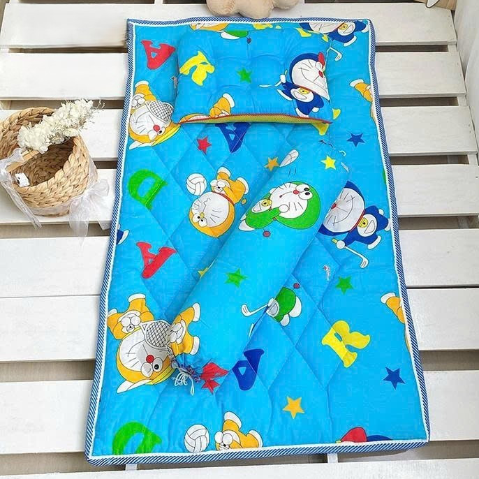 Bộ Nệm Bé 3 Món (1 Gối Nằm + 1 Gối Ôm + 1 Nệm) Dành Cho Bé Đi Học Mầm Non