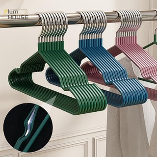 PlumHOUSE Móc Treo Quần Áo Có Rãnh Cho Phát Sóng Trẻ Em Người Lớn Kim Loại Đơn Giản Dày Chống Trơn Trượt Nhúng Nhựa Áo Móc Treo Xanh Xanh VN