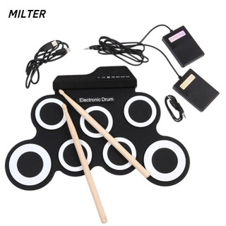 Bộ trống điện MILTER, Trống nhạc kỹ thuật số cuộn tay, Gấp bằng cần trống Bộ đệm trống bằng silicon