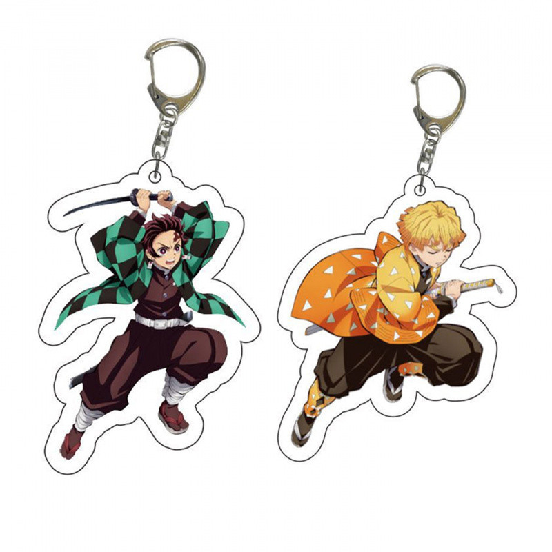 Anime Demon Slayer Keychain Kawaii Car Key Chain Ring Keychains Keyring Wholesale Kimetsu No Yaiba C
