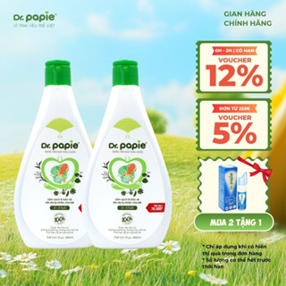 Combo 2 Nước Tắm Thảo Dược Dr Papie Giúp Giảm Mẩn Ngứa Và Rôm Sảy, Hỗ Trợ Làm Sạch, Mát Da Bé - Chai 500ml