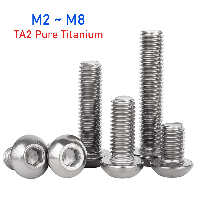 M2 M2.5 M3 M4 M5 M6 M8 GB6170 TA2 Titan Lục Giác Vít Ổ Cắm Allen Đầu Tròn Máy Bu Lông