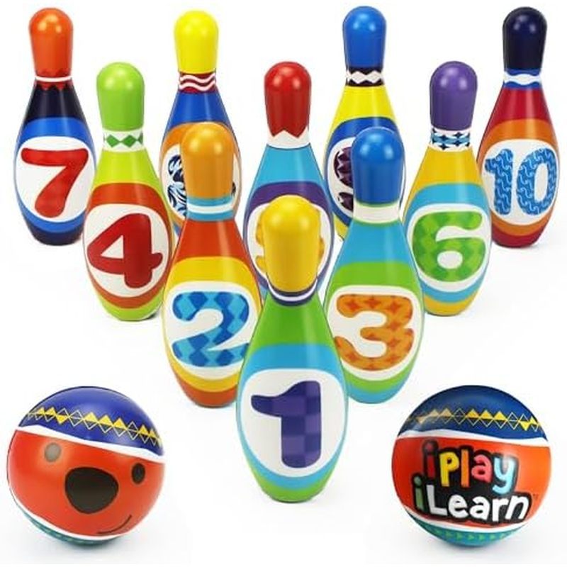 IPlay, Bộ đồ chơi Bowling cho trẻ em iLearn, Trò chơi chơi hoạt động ngoài trời trong nhà dành cho t