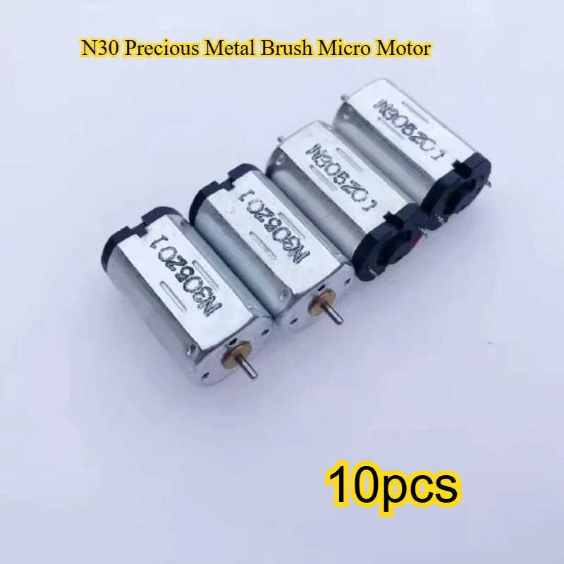 10 chiếc Bàn chải kim loại quý N30 động cơ DC 3V 6760 vòng / phút, mô-men xoắn lớn, động cơ micro DC