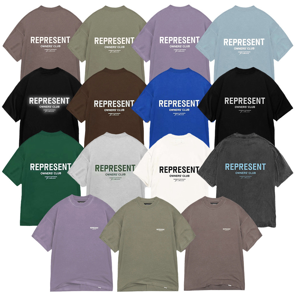 NMNG REPRESENT REP Slogan-printed candy-colored street dopamine short-sleeve shirt T T-shirt Fashion
