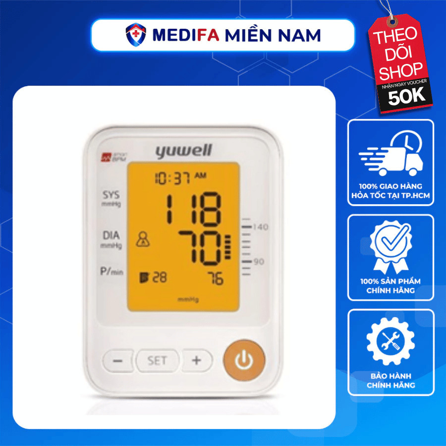 [Chính Hãng] Máy Đo Huyết Áp Bắp Tay Yuwell YE 650D (YE650D) CÓ TIẾNG NÓI