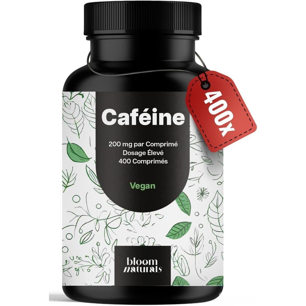 Caffeine 200mg-400 Viên-Vegan-High Dose-Pure Caffeine-Sản xuất tại Đức-Đã thử nghiệm bởi Lab