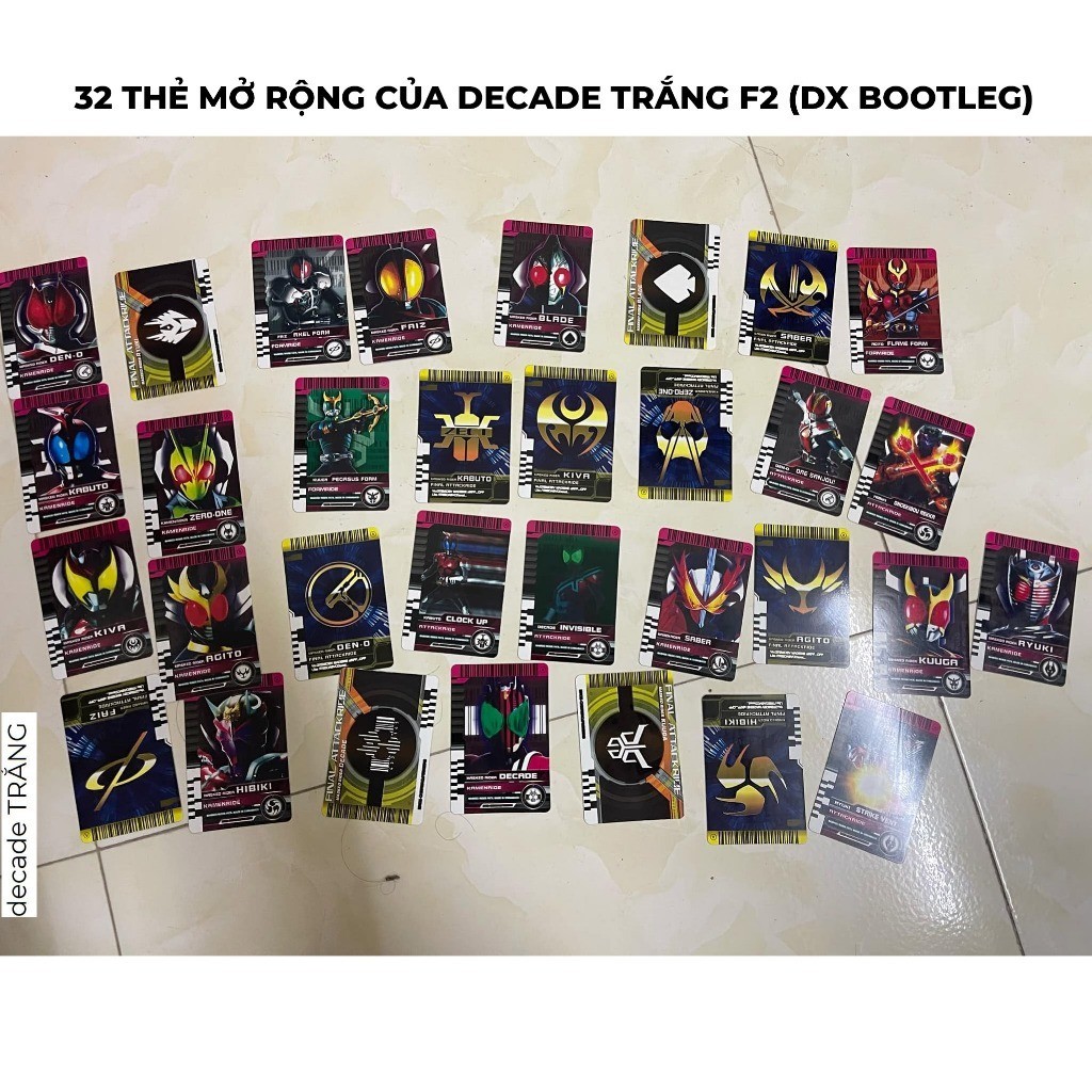 [BỘ THẺ NHƯ HÌNH] 32 thẻ Decade dành cho DX Bootleg Decade Màu trắng (không dùng được cho NEO) siêu 