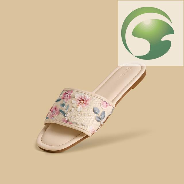 Dép xỏ ngón thêu hoa thời trang AFL Max