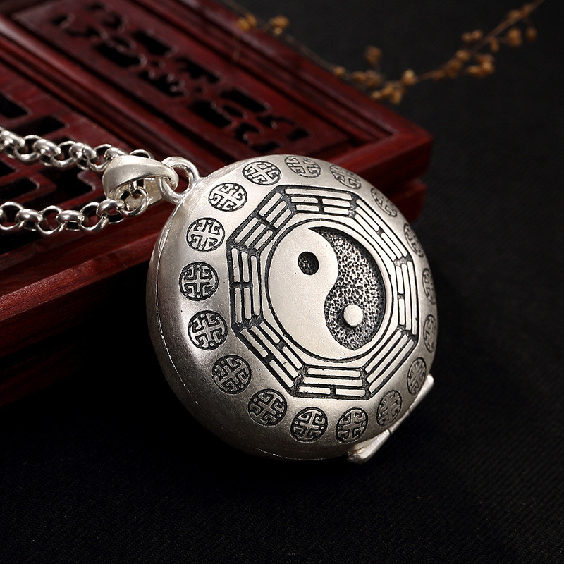 Preferred in-stock items#Pure silver Bagua Gahu box can be opened to hold items, amulet necklace, ho