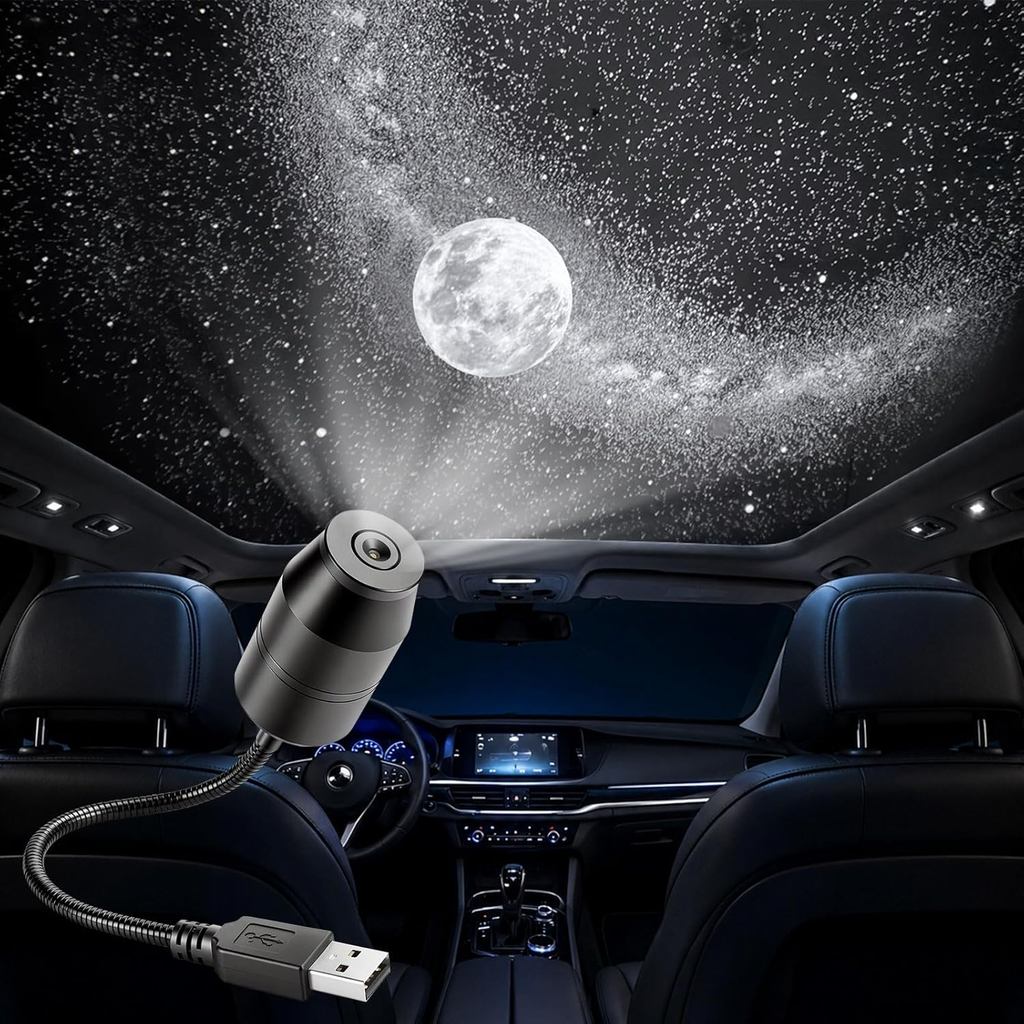 USB Galaxy Projector Night Light, 360°Rotation Night Light Star Projector with Romantic Atmosphere, 