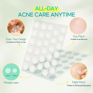 Miếng dán mụn BREYLEE tiện dụng Giảm Mụn Hút Nhân Mụn (ngày và đêm)