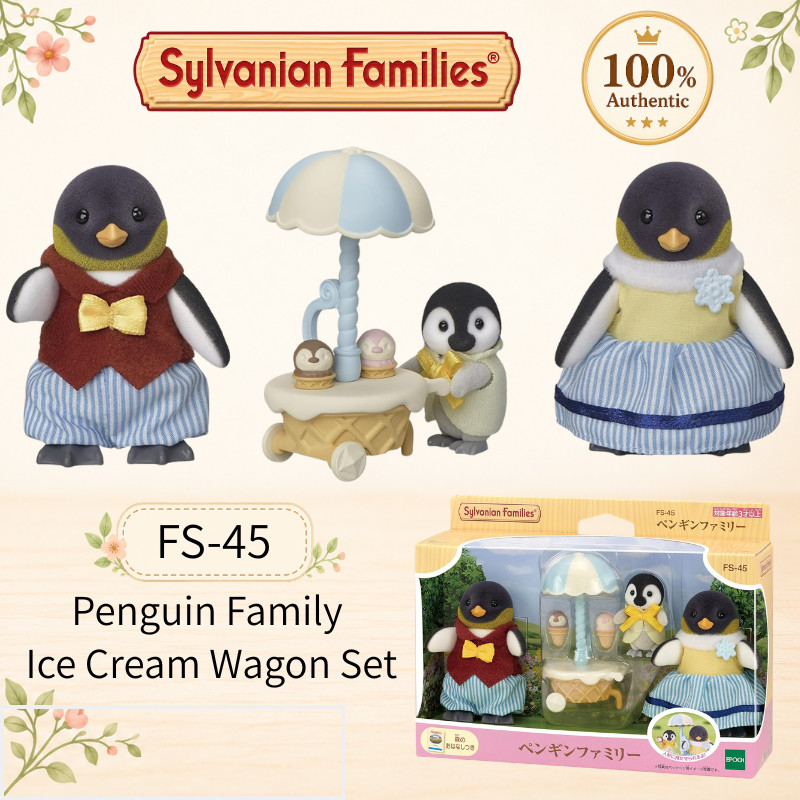 Sylvanian Families Penguin Family Ice Cream Wagon Set