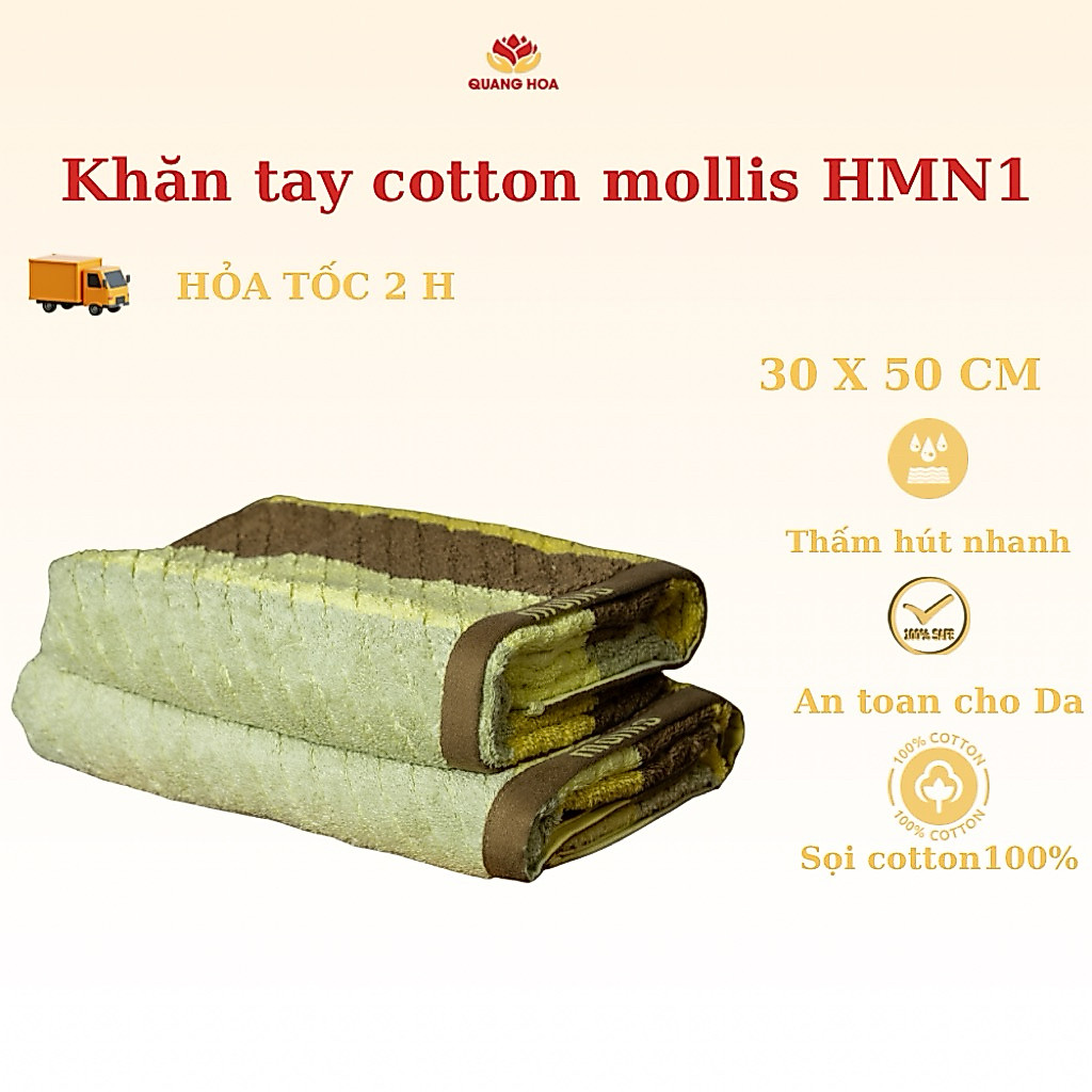 khăn tay Mollis cotton HMN1 KT 34 x 50 cm