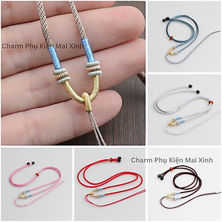 [D02] Dây Vòng Cổ Vải - Đầu Đan Cách Tân Kim Tuyến - Dây Đeo Mặt Vòng Cổ -Phụ Kiện Xâu, Mix Vòng tay Phong Thủy nam, nữ