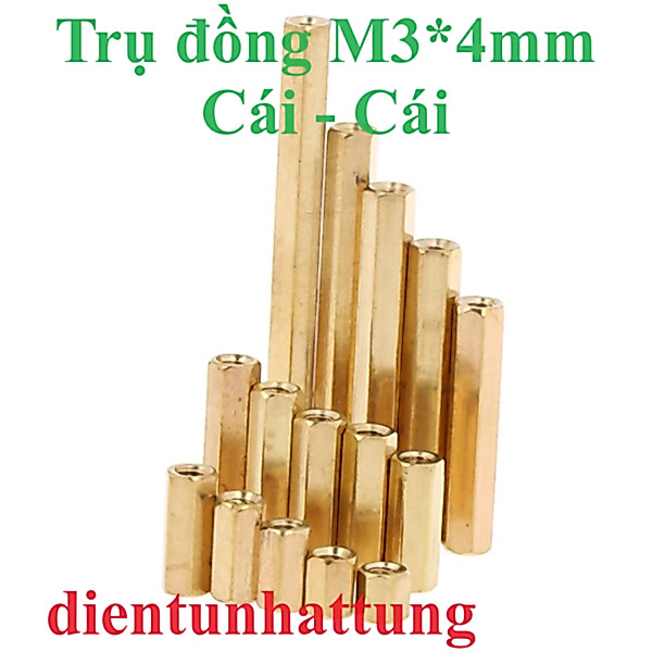 TRỤ ĐỒNG CÁI CÁI M3*4MM ĐẾN M3*40MM, TRỤ ĐỒNG LỤC GIÁC 4MM - 40MM