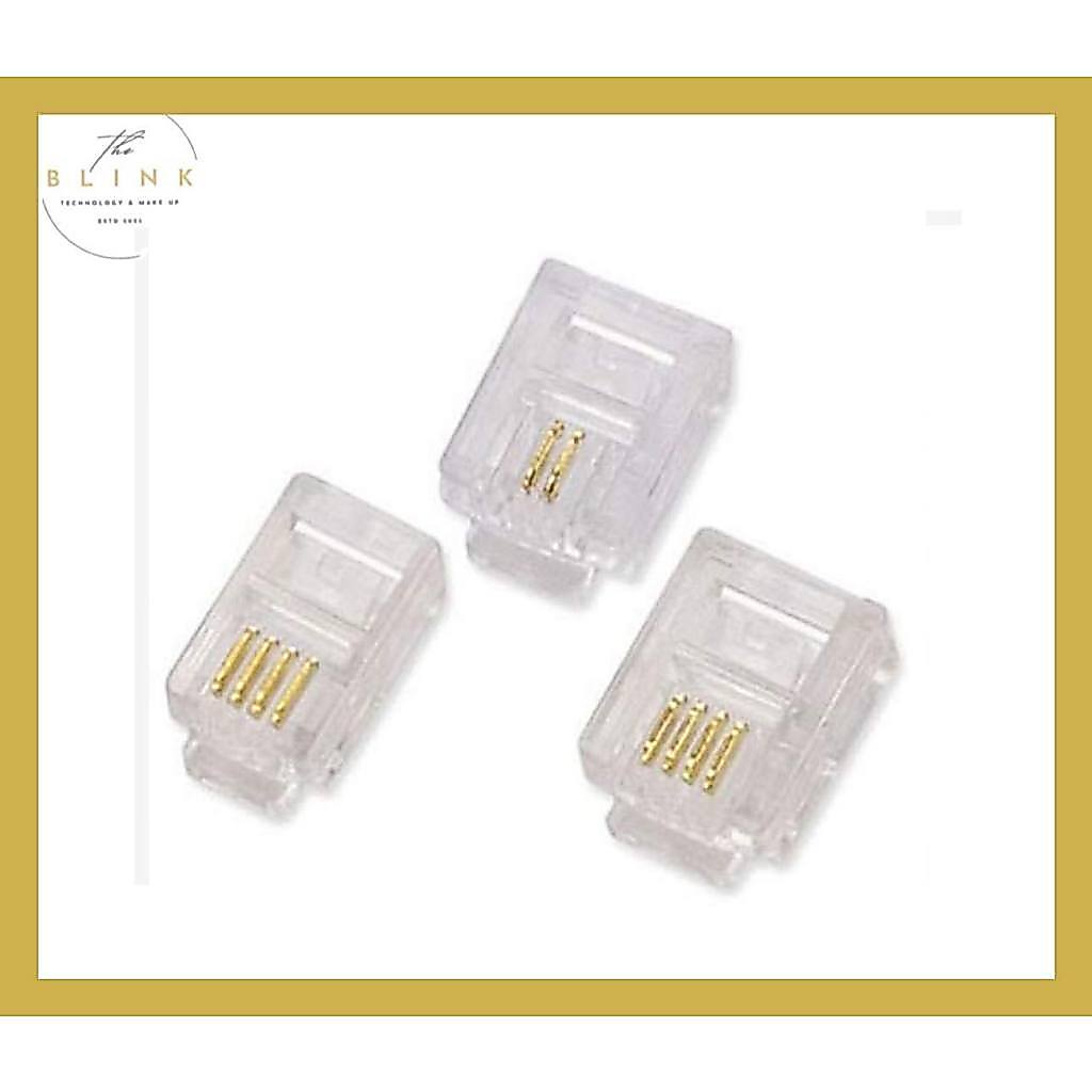 Đầu bấm line điện thoại RJ11 2 line ( 2 tim ) , 4 line ( 4 tim ) loại A (bịch 100 cái)